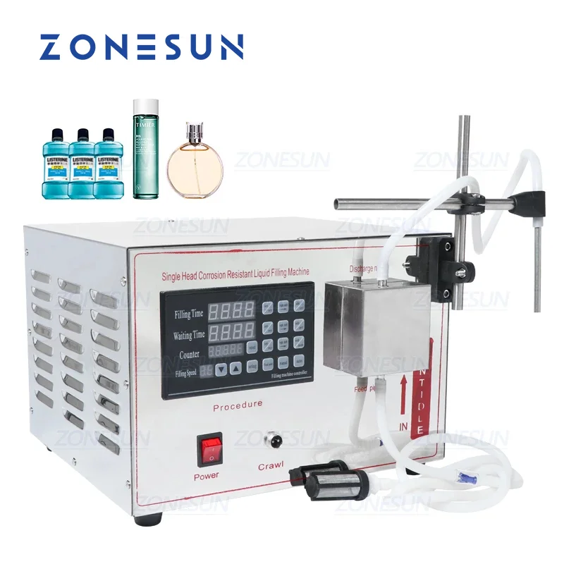 

ZONESUN Automatic Magnetic Pump Perfume Water Filler Juice Essential Oil Liquid Filling Machine