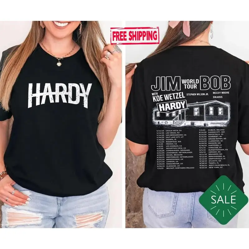 تي شيرت هاردي ميوزيك تور جيم وورلد بوب وكو 2025 كونتري