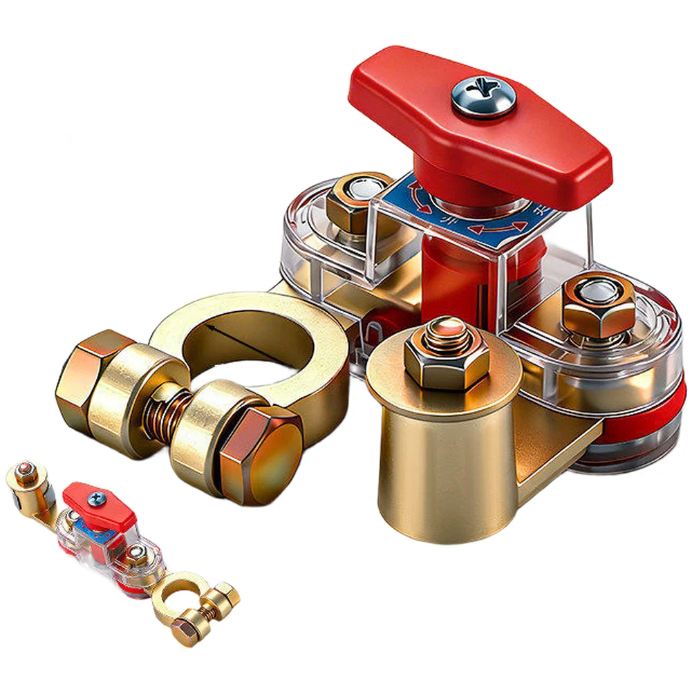 Pure Copper Conductive Battery Disconnect Switch with Dual-Terminal Rotary Functionality for 12V 24V Vehicle Applications