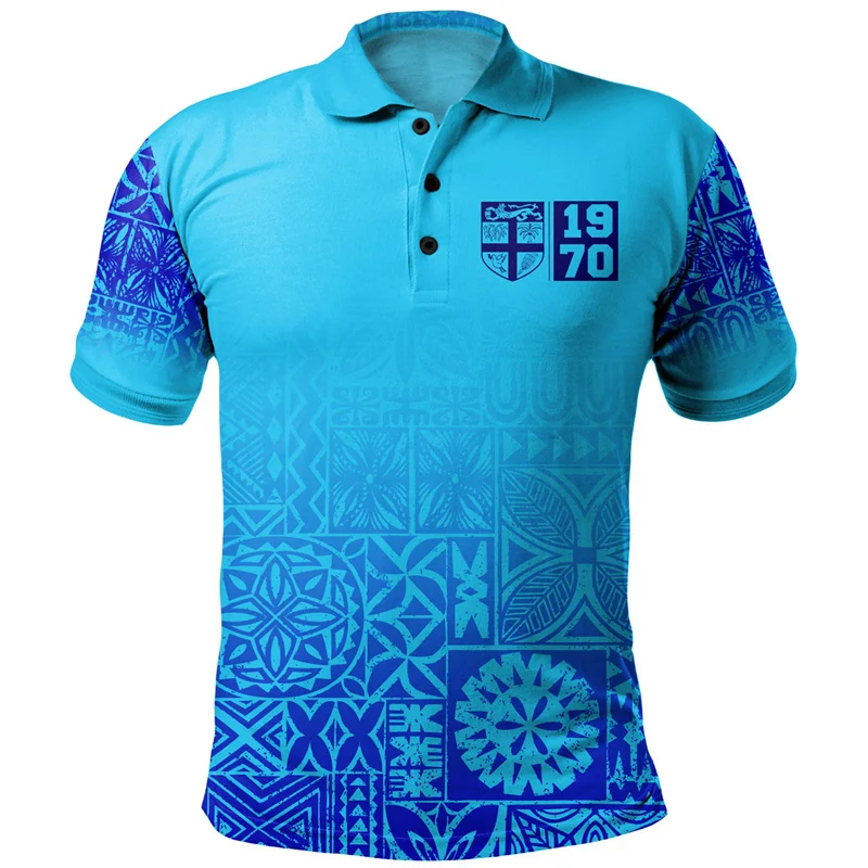 Harajuku 3D Flying Fijians Flag Print Polo Shirt For Men BULA Fiji Pride Graphic Polo Shirts Kid Fashion Cool Clothes Tops Polos