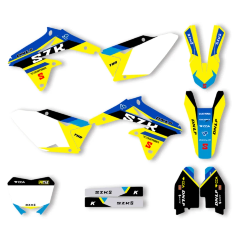 Powerzone For SUZUKI RMZ450 2008-2017 Custom Team Motorcycle Graphic Adhesive Decals Sticker Kits Number Name Custom 05