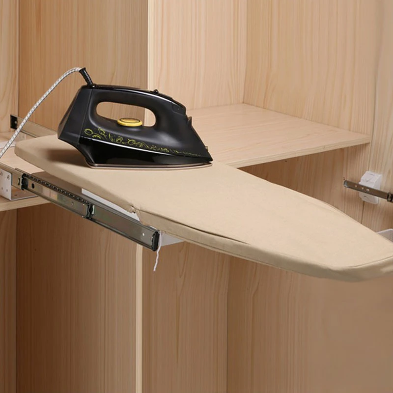 

Cloakroom Household Wardrobe Damping Cushioning Ironing Board Hidden Cabinet Folding Push Pull Ironing Board Electric Iron Frame