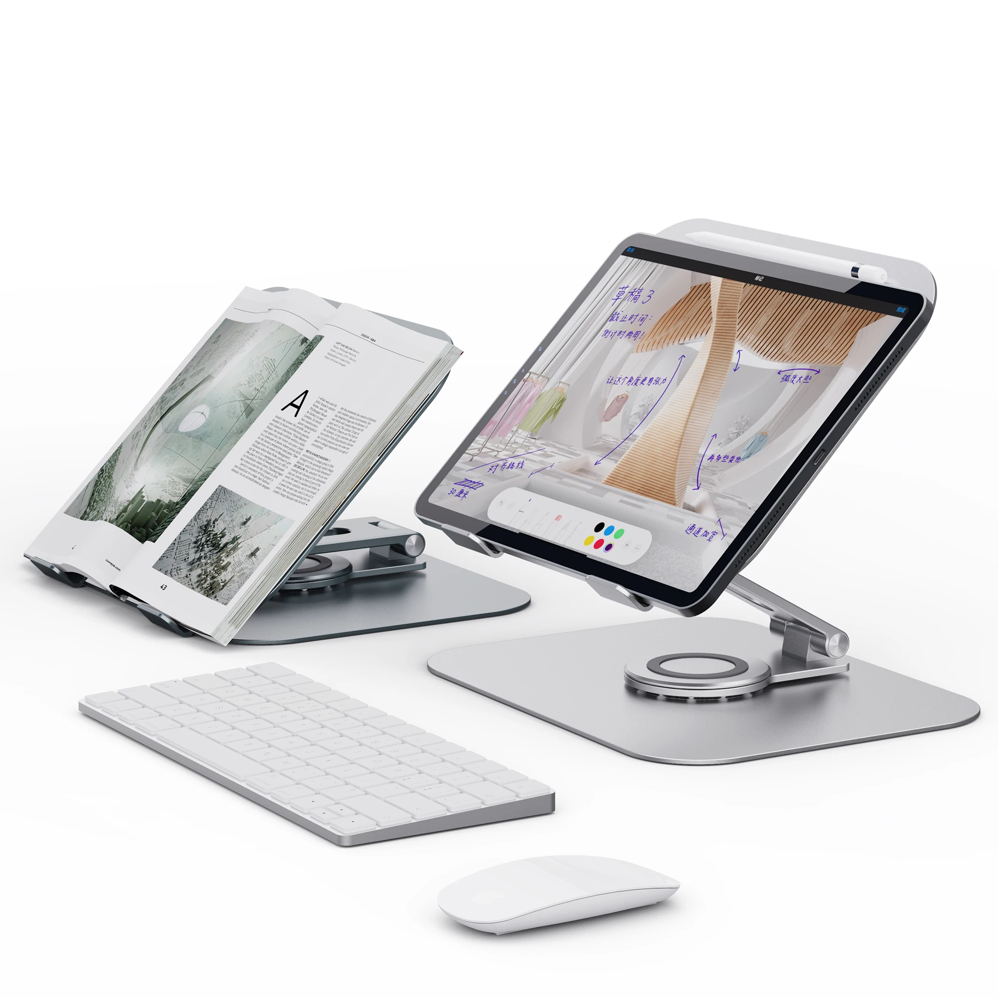 Aluminum Multi Angle Height Adjustable 360 Rotation Desktop Laptop Stand Holder