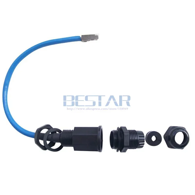 CAT6 CAT 6E مقاوم للماء RJ45 موصل إيثرنت LAN RJ 45 AP شبكة خارجية جسر M20 محمية IP68 كابل توصيل مقاوم للماء 25 سنتيمتر
