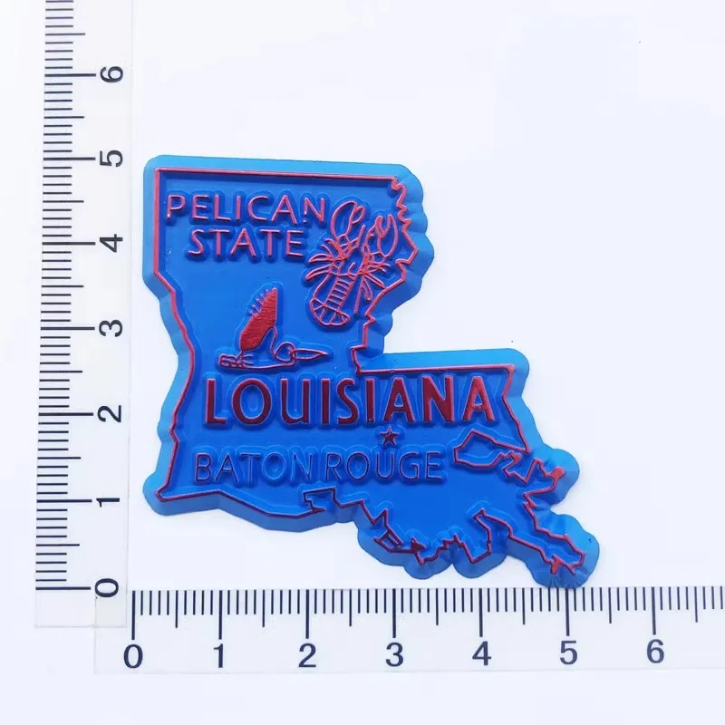 

3d American Louisiana map design Creative refrigerator sticker travel souvenir craft gift