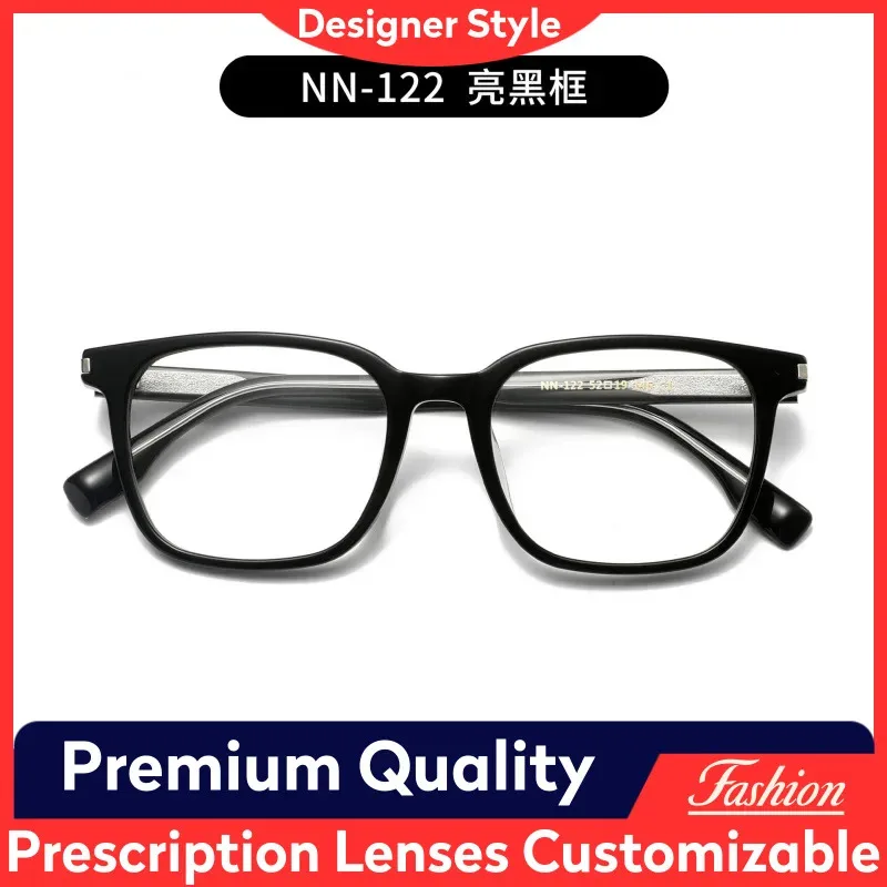 

NN122 Негабаритная оправа для очков ручной работы для мужчин и женщин с матовой отделкой, антибликовые линзы, совместимые с гипоаллергенными одноразовыми линзами