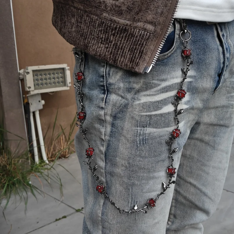 Valentine's Day Gift Bramble Rose Pants Chain Symbol Of Love Light luxury Goods Body One's Waist Accessories Dark Punk Style