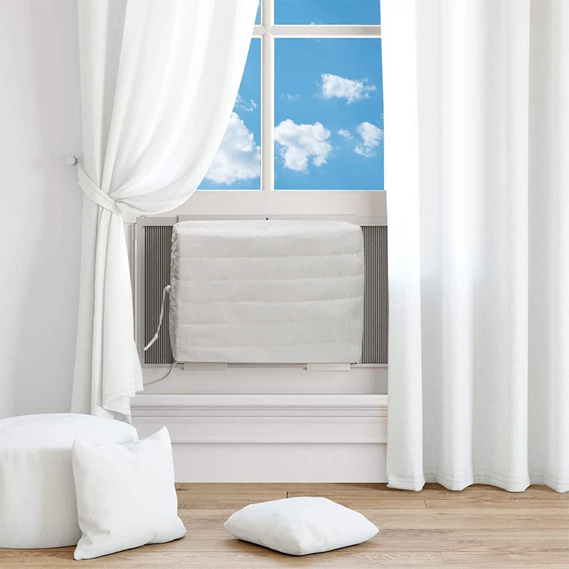 Winter Indoor Air Conditioner Cover Insulation Inside Window AC Unit Protection Cover With Elastic Straps Air Cooler Cover