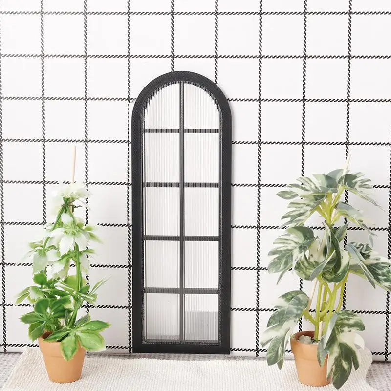 シミュレーション窓枠モデル 1/12 スケール、顕微鏡的シーン構築小道具、ドールハウス家具