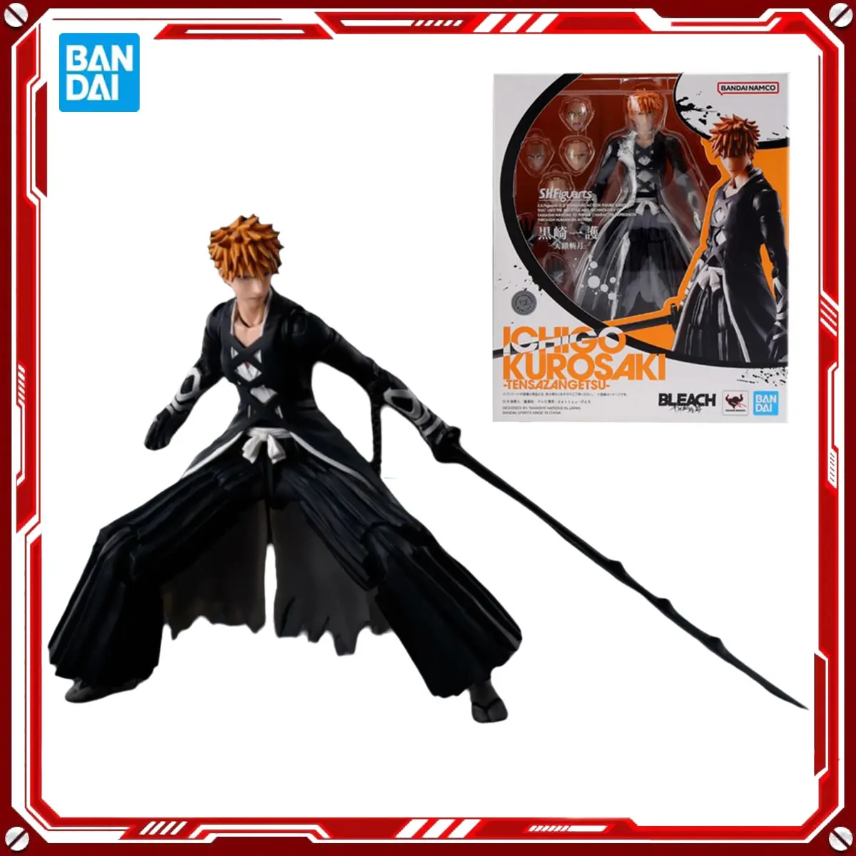 

Bandai Genuine Bleach Anime Model Kit Kurosaki Ichigo Tensa Zangetsu Toy SHF 1/12 Action Figure Assembly Model Christmas Present