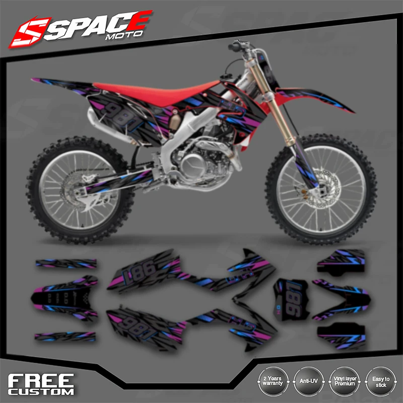 

SPACE Custom Motorcycle Graphics Background Decal Decals Stickers Kits for HONDA CRF250 2010 2011 2012 2013 CRF450 2009-2012 05
