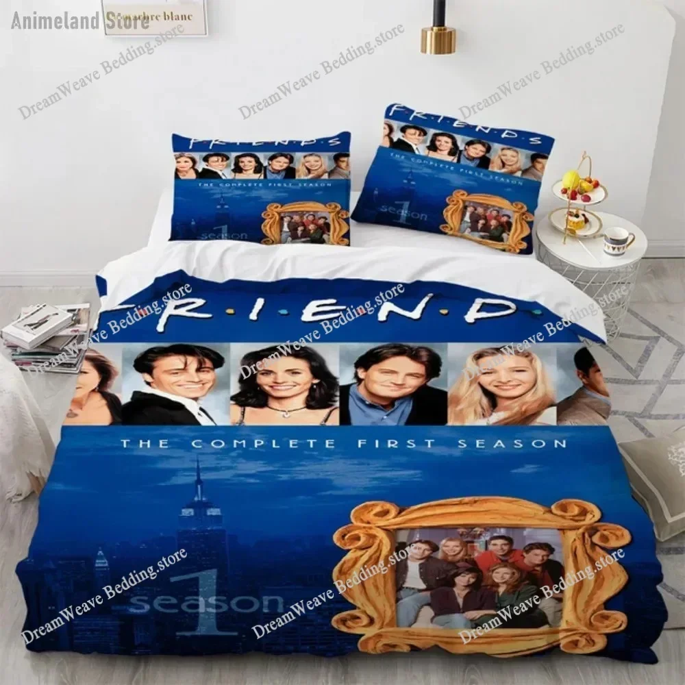 Friends TV Movie Bedding Set Duvet Cover Sets Pillowcase Single Double Twin Full Queen King Size for Bedroom Decor(No Sheet)592F
