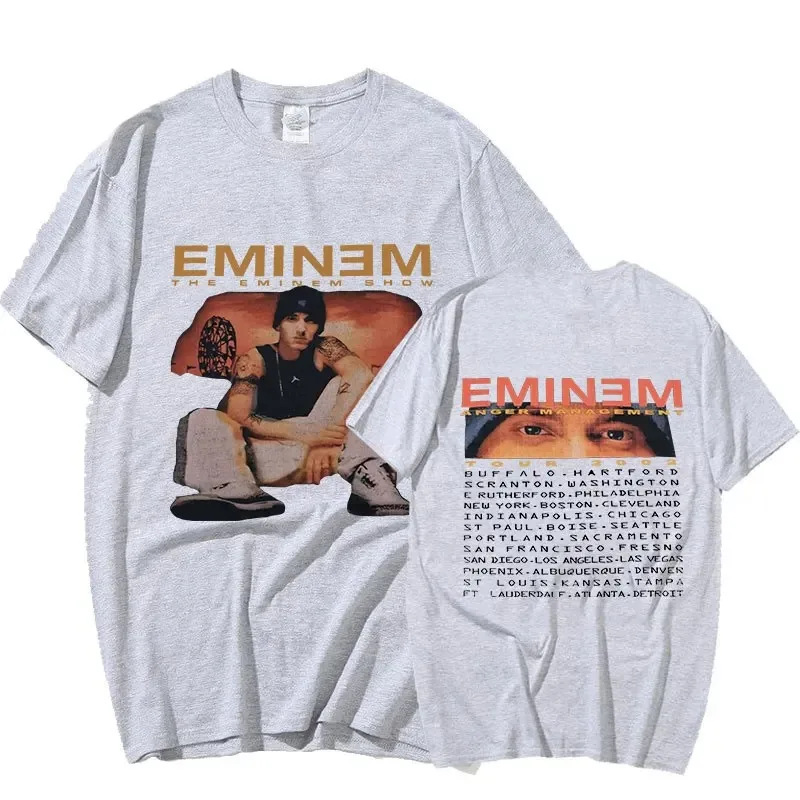 T-shirt Print Vintage 1999 Eminem Slim Shady Tour Cotton Men\'s Women\'s Short Sleeve Couple O-Neck Fashion Unisex Oversized Tops