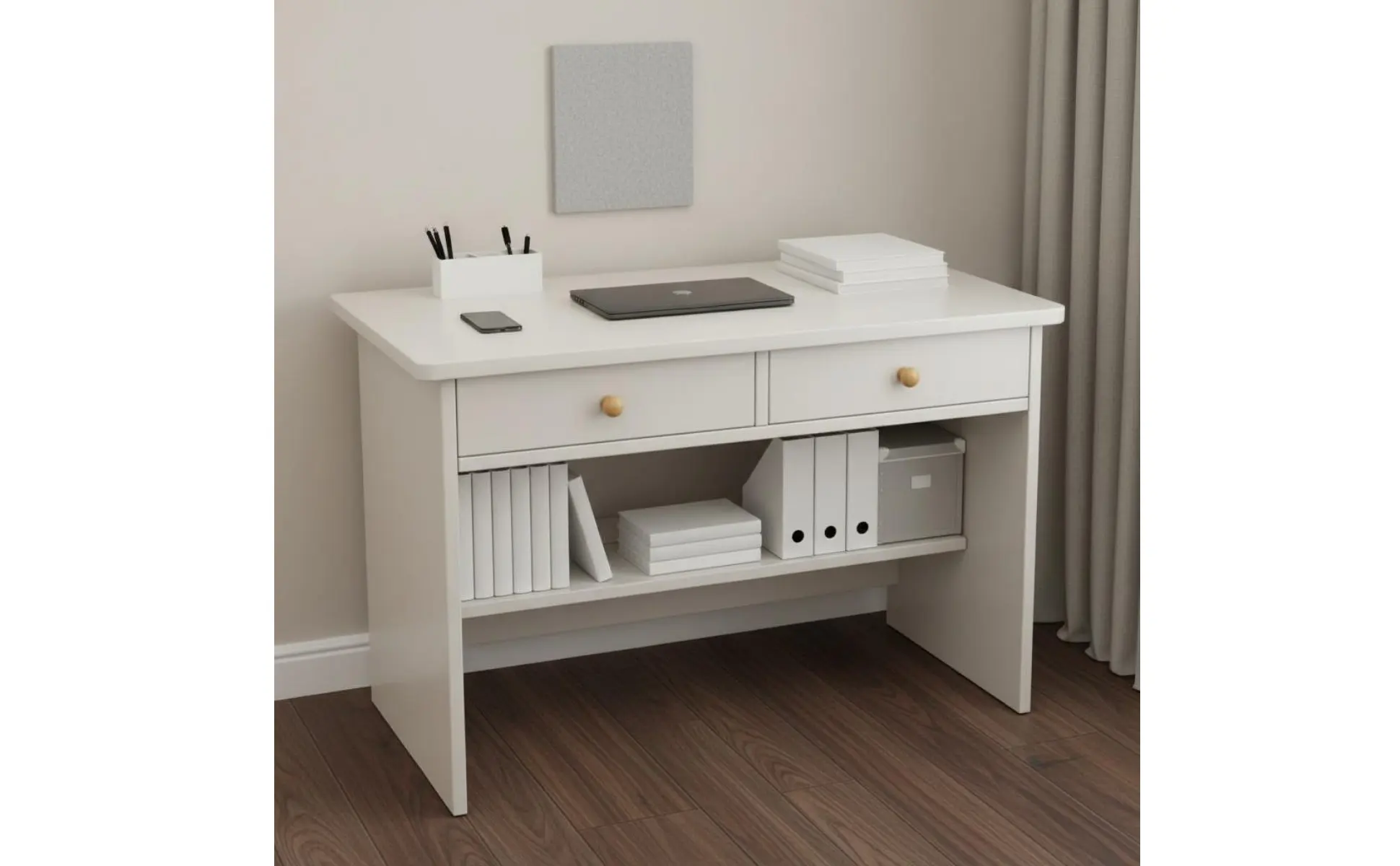 Small Study Desk Space-Saving Design Modern Student Desk Workstation Sturdy Construction Easy to Clean for Bedroom