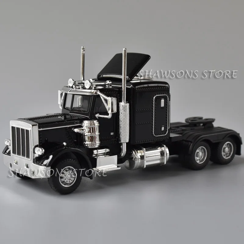 

1:50 Diecast Model Semi Truck Toys Peterbilt 389 Tractor Vehicle Miniature Replica Pull Back Sound Light