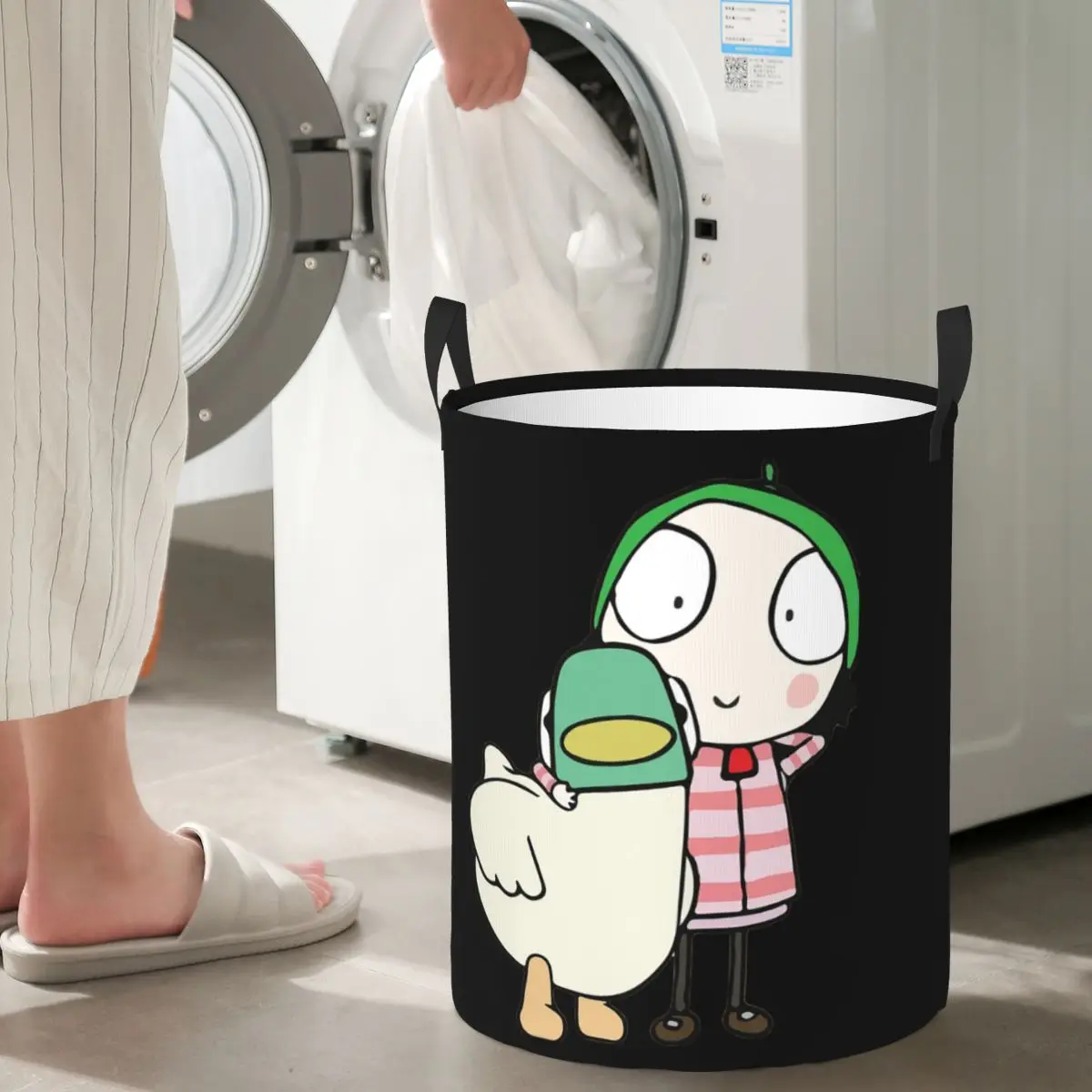 سارة وبطة، سلال غسيل قابلة للطي، ملابس قذرة، منظم منزلي، صندوق كبير مقاوم للماء للأطفال في المنزل