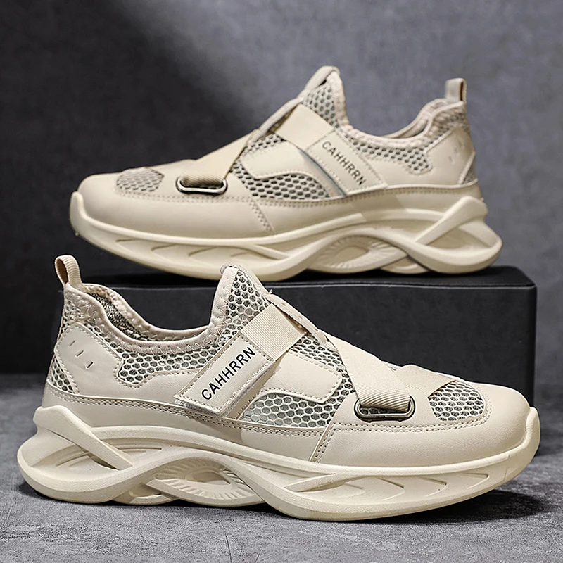 

Новые мужские спортивные эластичные слипоны, стильные повседневные универсальные повседневные туфли на плоской подошве с низким берцем