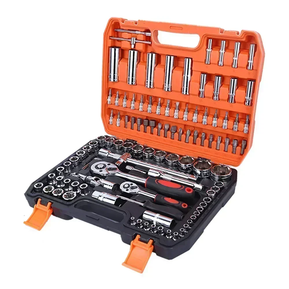 Mixed Hand Tool Set with Wrench Motorcycle Bicycle Repair Tool Sets Portable 108Pcs Socket Multifunctional Ratchet Wrench Set