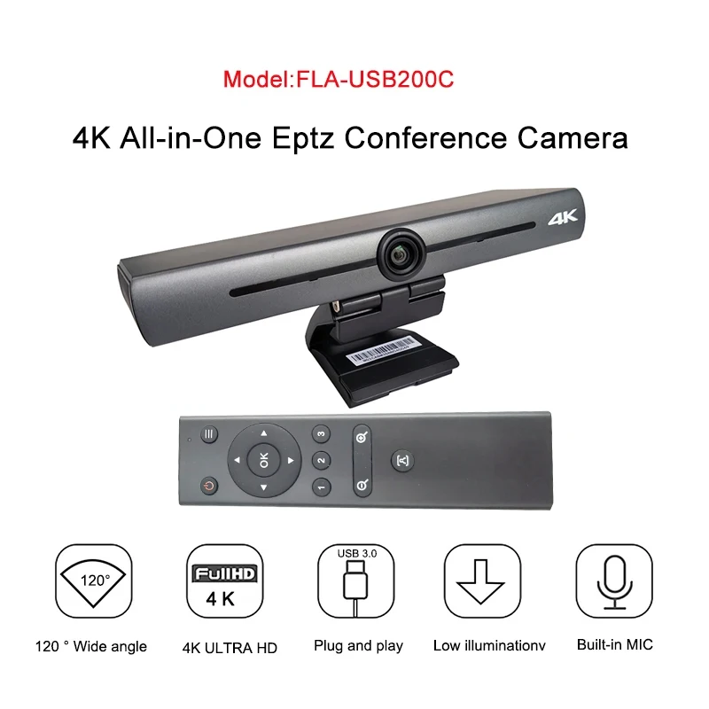 

Wide Angle 120 Degree Ultra HD 4K EPTZ Camera Web Cam USB3.0 Output for Video Conferencing Call