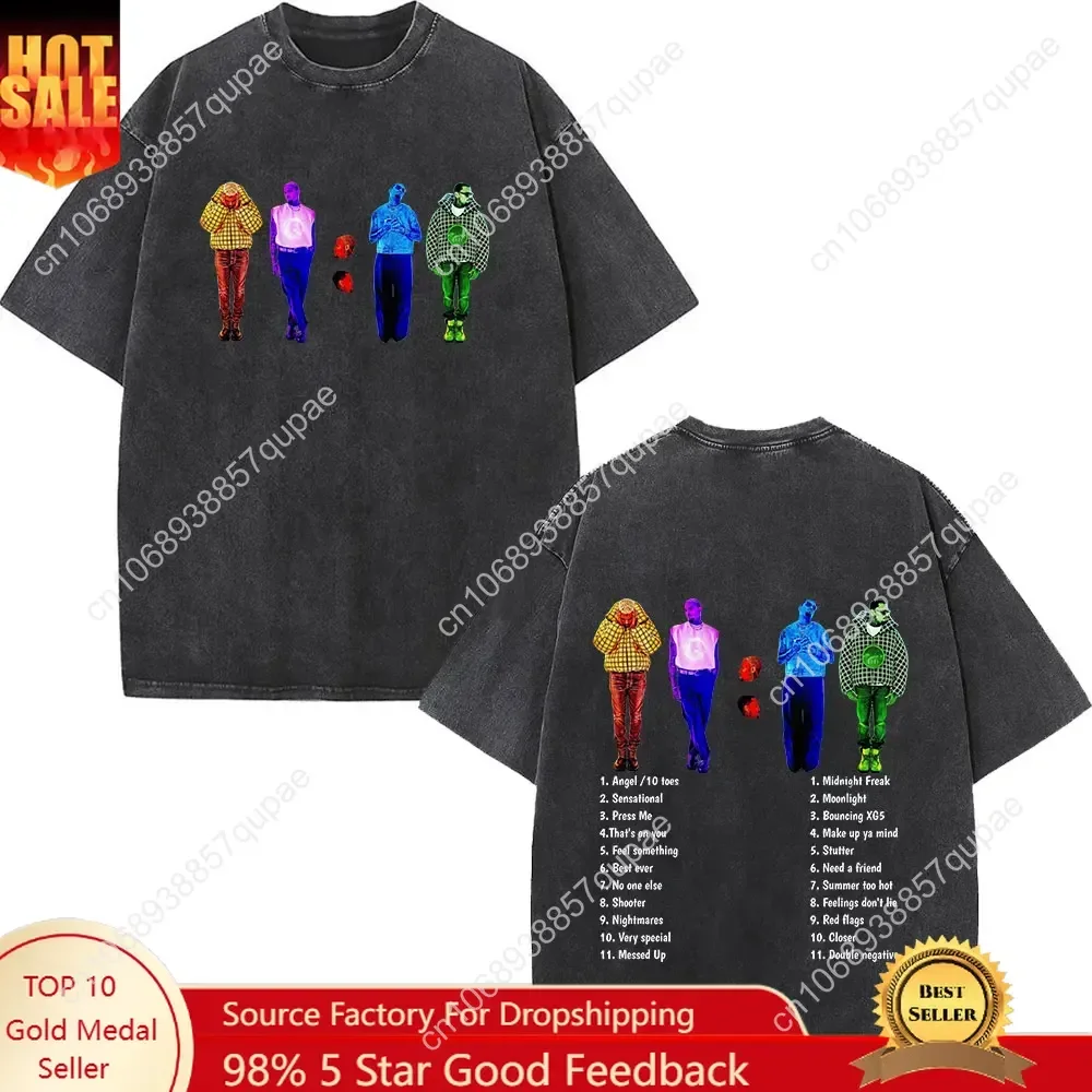 

Rapper Chris Brown Breezy Bowl XX Tour 11:11 Vintage Washed T Shirt Men Women Fashion Hip Hop T-shirts Cotton Oversized T Shirts