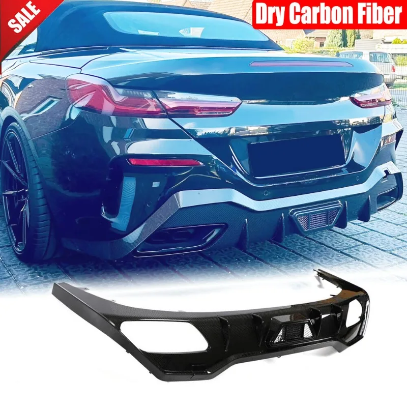 

For BMW 8 Series G14 G15 840i M850i 2-Door Dry Carbon Fiber Rear Bumper Lip Diffuser