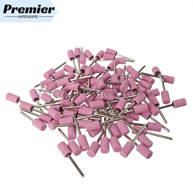 100Pcs Abrasive Mounted Grinding Stone Head 10mm Abrasive Polishing Wheel Bit Shank For Dremel Rotary Tools Grinder Drill