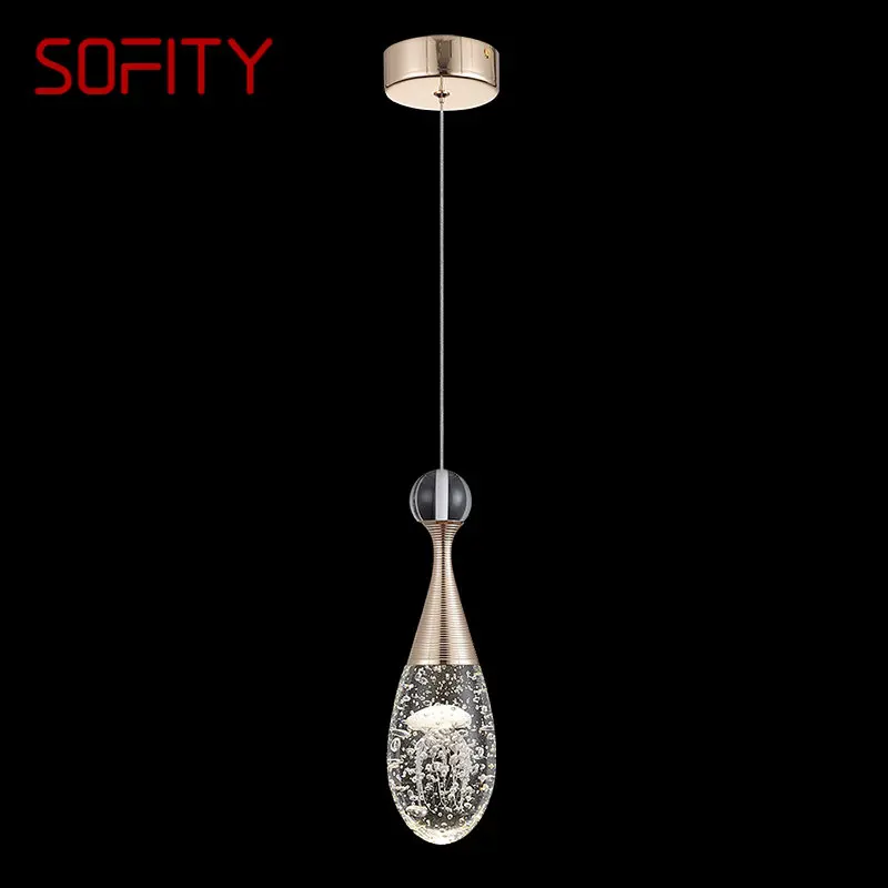 

SOFITY Modern Pendant Lamp Originality Handmade Jellyfish Crystal LED Chandelier Lighting for Bedroom Dining Room