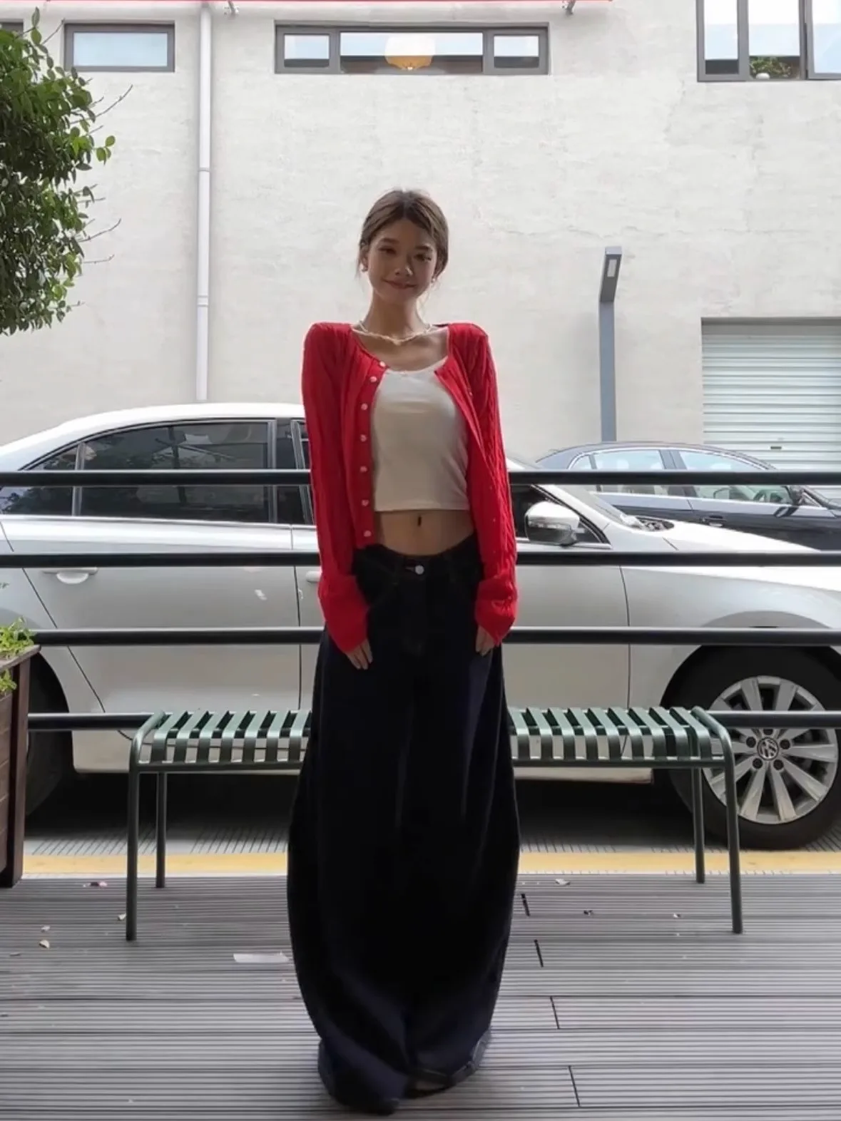 Rode gedraaide gebreide trui vest ort Sle dames top vroege herfst outfit Koreaanse retro Sle warmte kleding bovenkleding