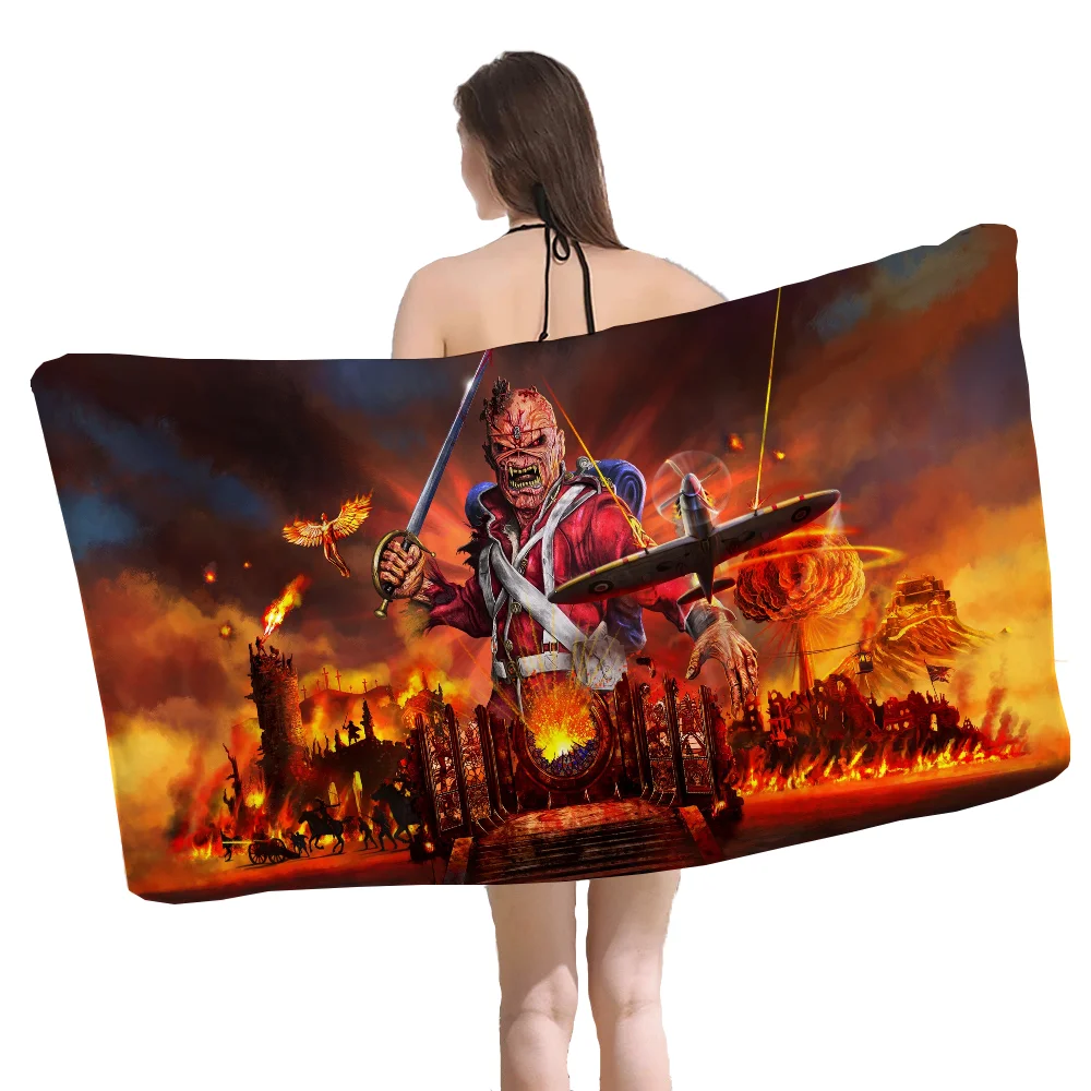 Beach Towels Bathroom I-iron Maiden Bathrobe Girl Anime Towel Towel Robe Bathing Towels Adults Spa Large Bath Size Christmas