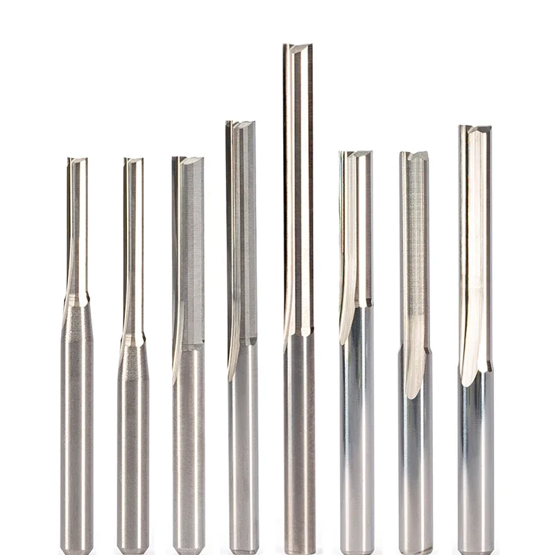 3 Stks/partij 8Mm 6Mm 5Mm 4Mm 3.175Mm Twee Fluiten Straight Router Hout Cnc Slot Steken graveren Bit End Mill Tool Frees