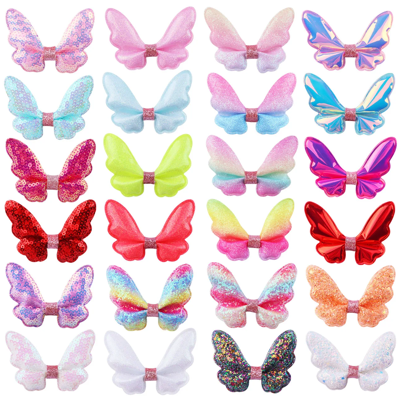 10pcs Glitter Butterfly Hair Clips for Baby Girls Sparkly Colorful Hair Accessories Women Cute Small Tiny Clips Hair Accessories