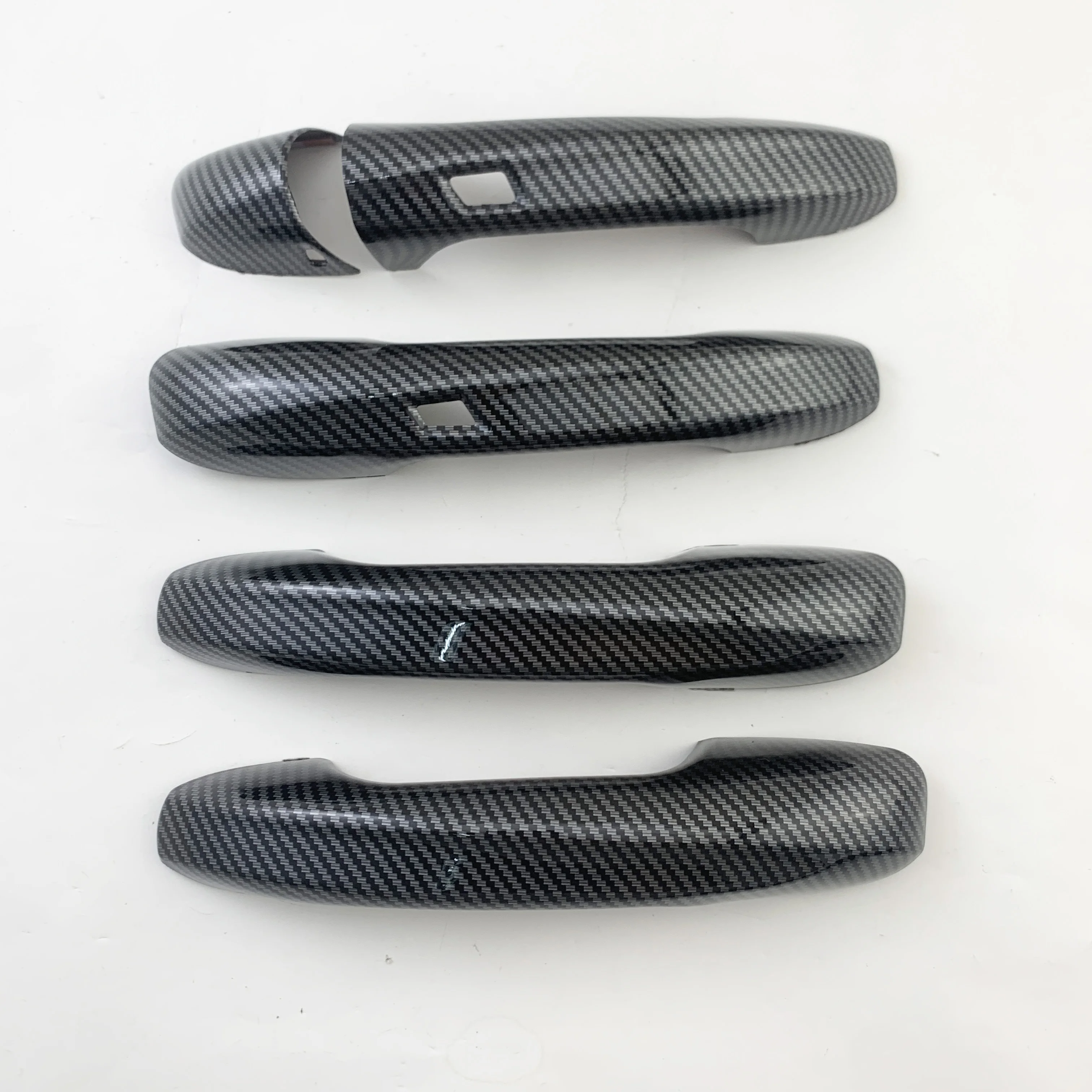 For Mercedes Benz B C E S GLB GLC GLE CLS EQC Class W205 2016 + 5pcs ABS Car Accessory Carbon Door Handle Cover Trim Paste Style