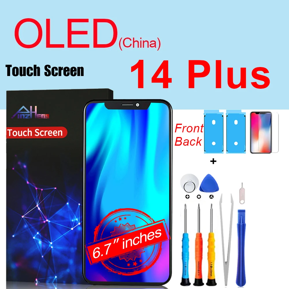 PINZHENG Hoge Kwaliteit Scherm INCELL LCD OLED Voor iPhone 14 Pro 15 Plus 13 Pro Max Displays Voor iPhone vervanging Met Gereedschap