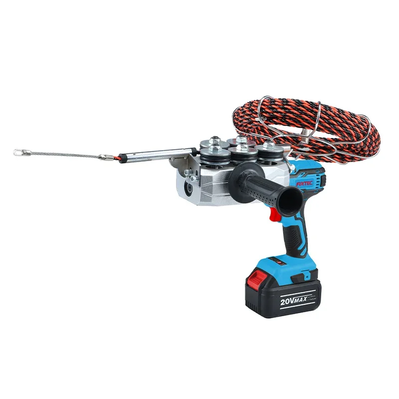 FIXTEC Power Tools Electrical 20V Li-ion Wire Puller Brushless Wall Wiring Cable Threading Machine