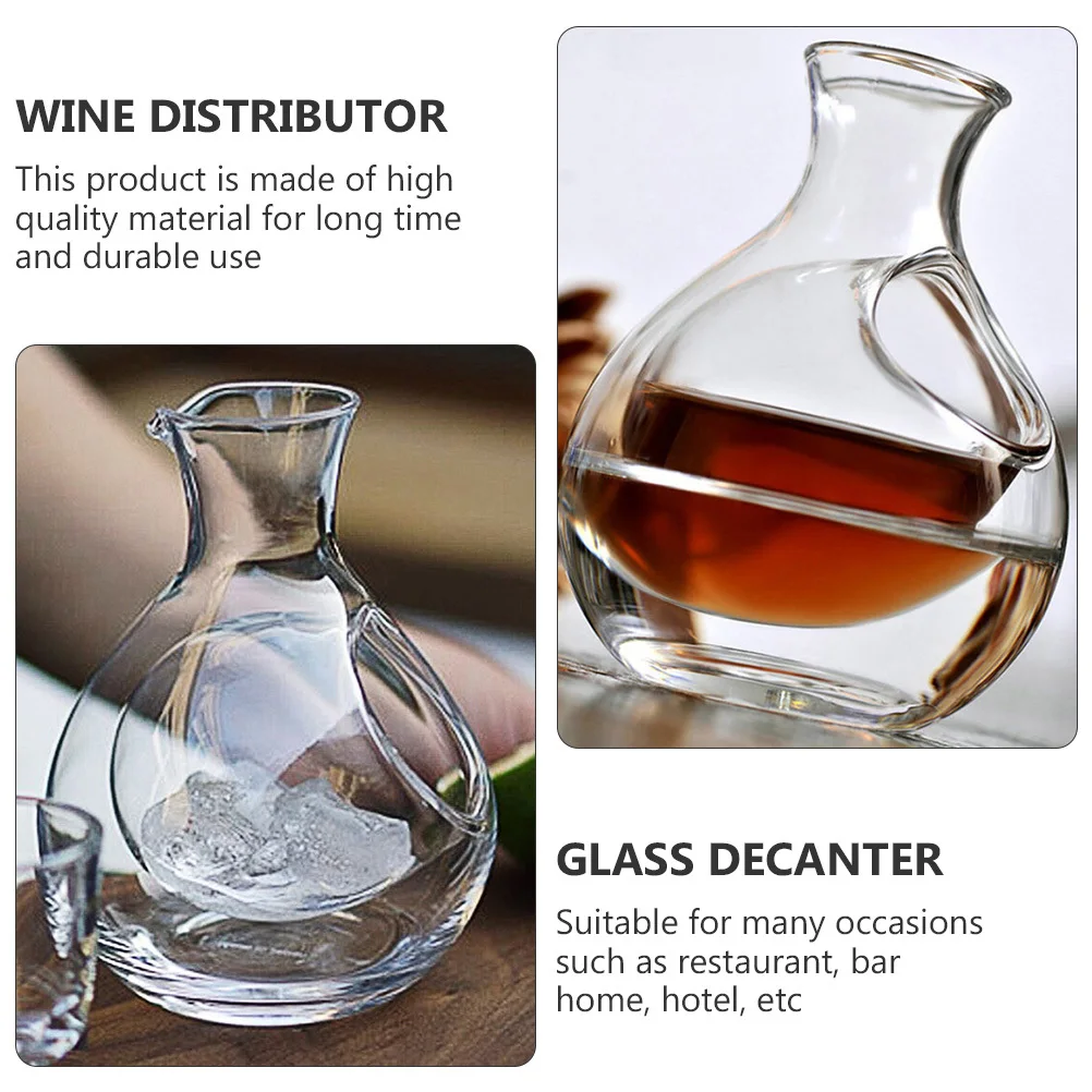 

Red Wine Decanter Glass Transparent 250ml Wine Distributor Thick Based for Home Bar Hotel Glass Decanter