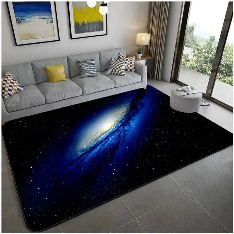 

Vibrant Galaxy Vortex Flannel Rug Non-Slip Washable Soft Carpet for Living Room Bedroom Home Decor