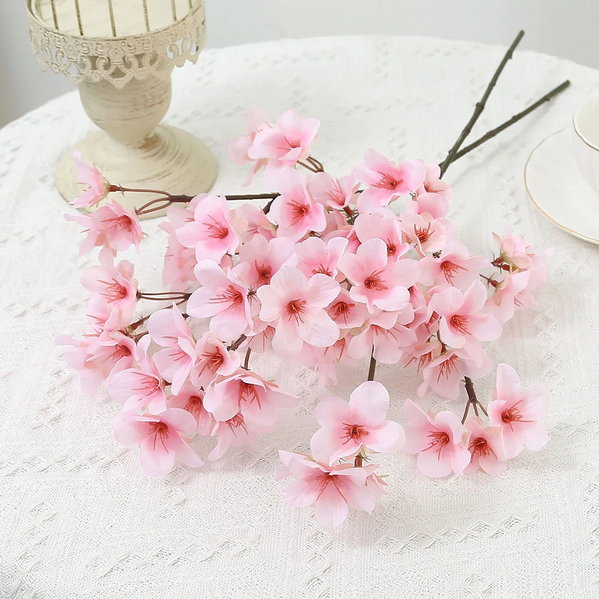 1pc Künstliche Blumen Seide Pfirsich Blüte Frühling Dekor Gefälschte Blumen Anordnung Hause Hochzeit Braut Tisch Party Garten Diy Dekor