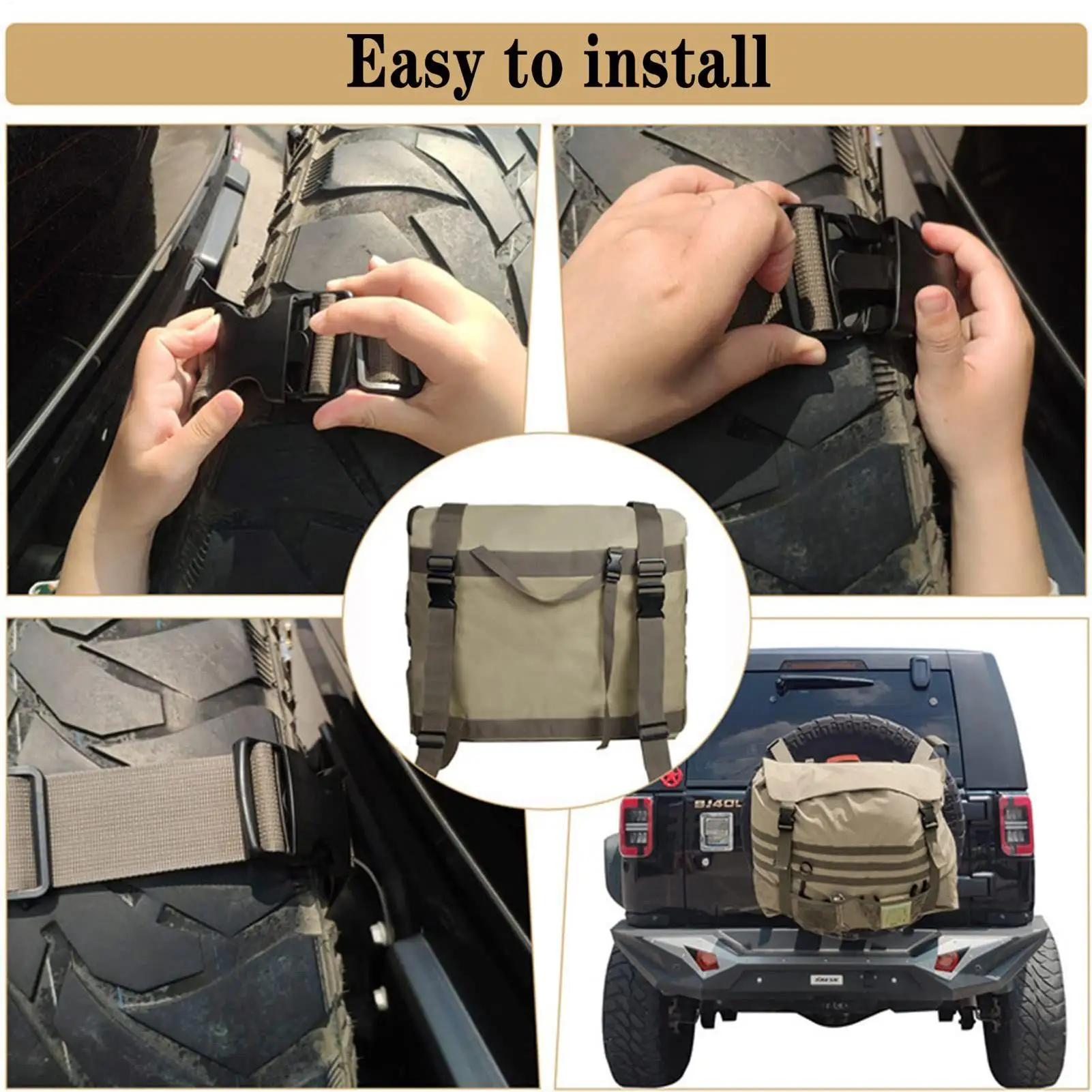 

Tailgate Trash Bag Tailgate Storage Pouch Waterproof Spare Tire Trash Bag For Vehicle Hiking RV Trip Truck Car Overlanding