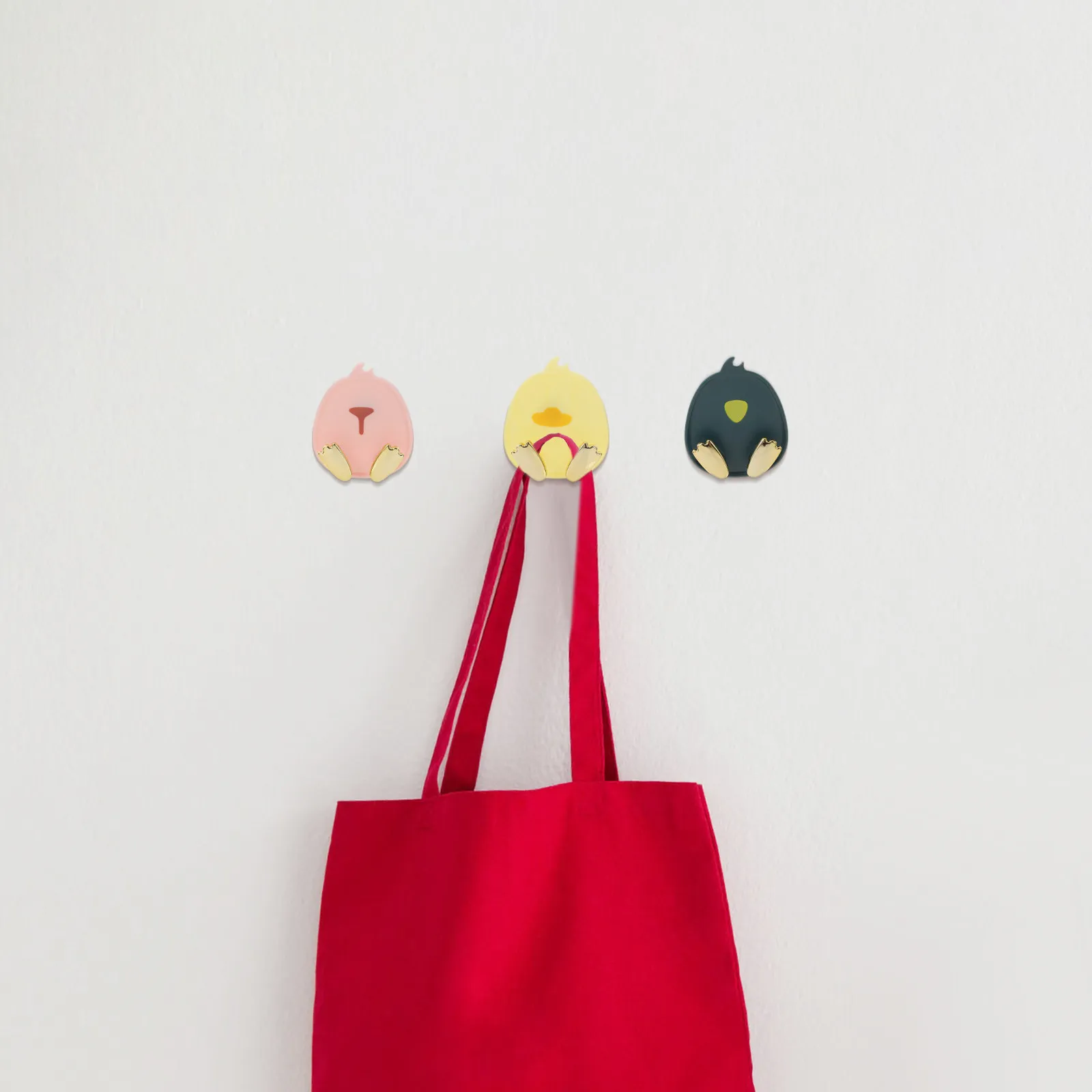 3 Pcs Backpacks Animal Hooks Bathroom Cartoon ABS Adhesive for Hanging Rack Wall Towel