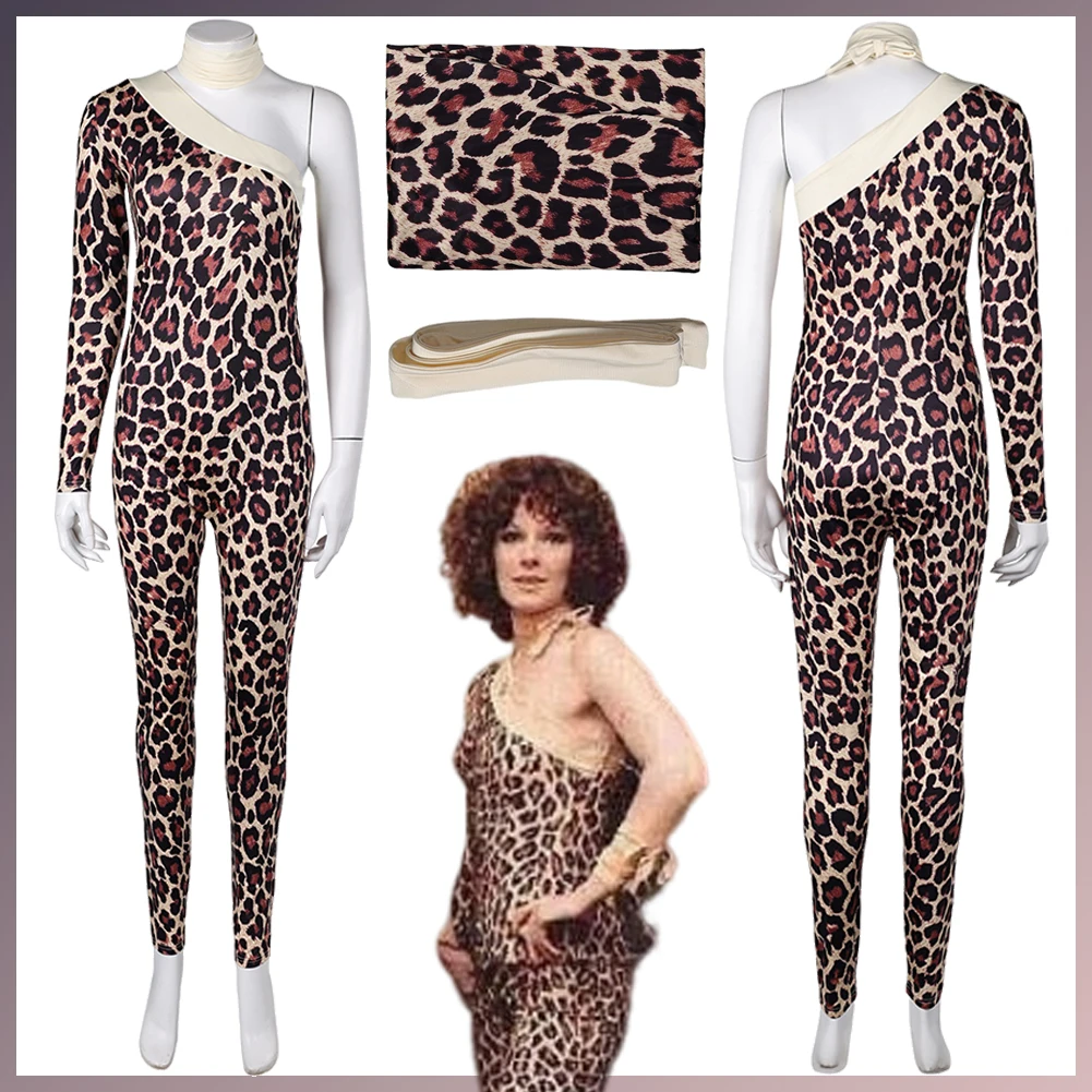 Fantasy ABBA Costume Disguise Anni Frid Cosplay Sexy Retro Leopard Printed Jumpsuit Clothing Adult Women Fantasia Outfits