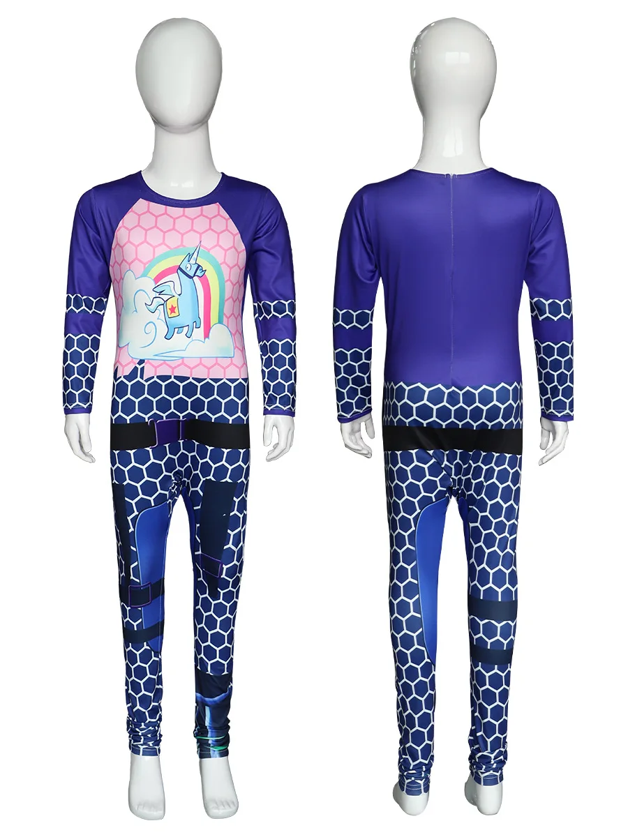 Bambini Cosplay Anime tuta Black Knight Costume Battle Royale Mezmer Cosplay Mask bambini Halloween Carnival Party Zentai body