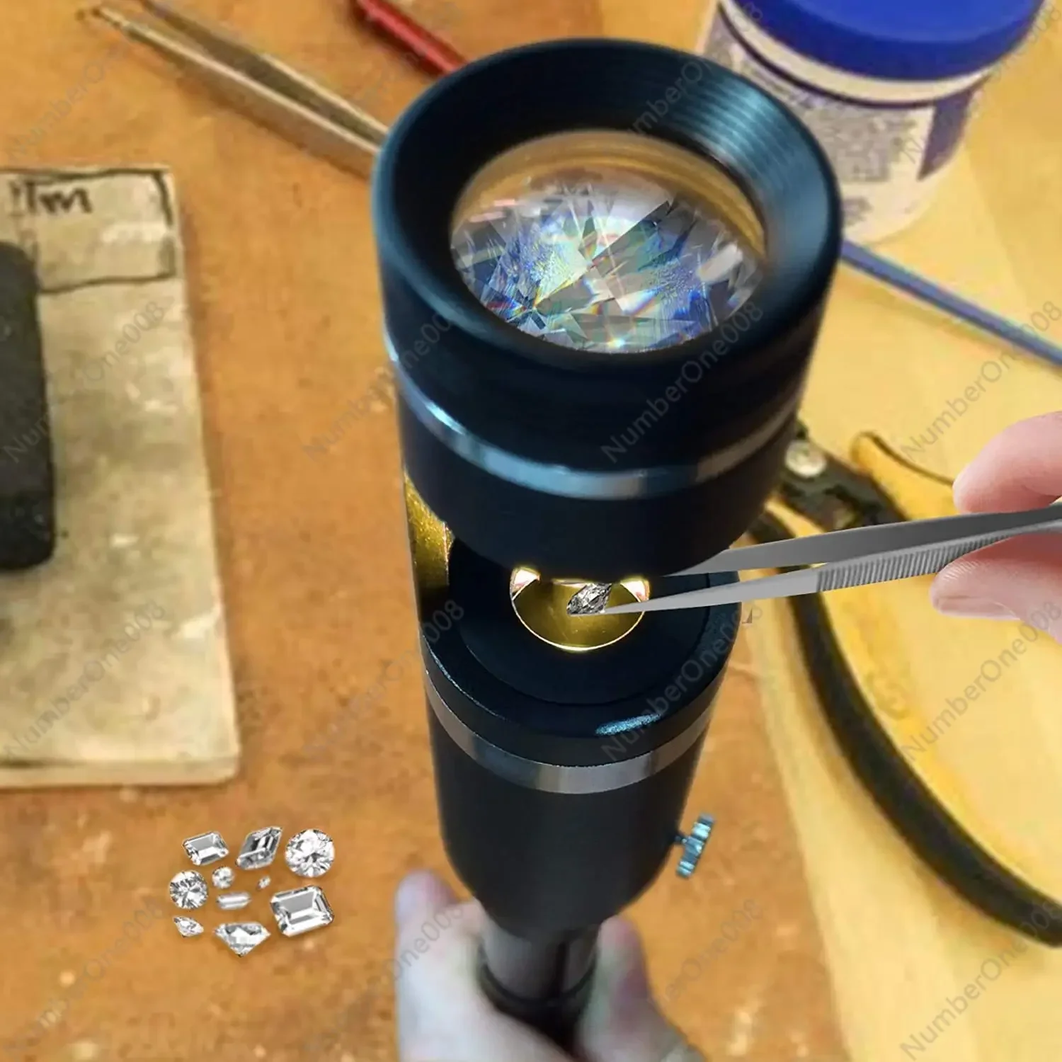 Foreign Trade Darkfield Dark Field Lighting 10 Times Jewelry Magnifying Glass with Flashlight