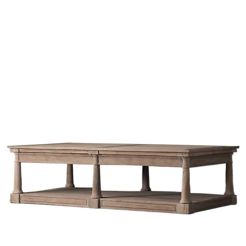 

Furniture Solid wood square coffee table American country retro oak living room household small apartment coffee table