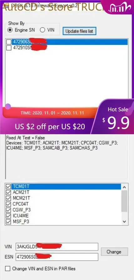 

AutoCD Detroit Diesel DDDL Инструмент для экспорта и импортного набора данных прошивки