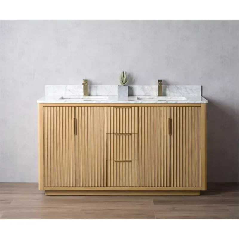 Homedee Modern Handmade Wooden Bathroom Vanity Cabinet Elegant Functional Design Efficient Hotel Bathroom Organization Vietnam