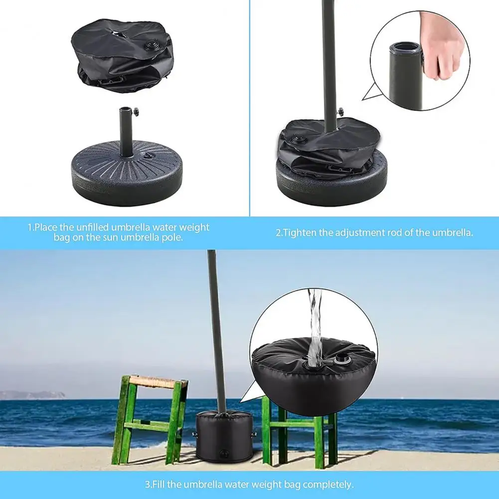 Folding Water Weight Bag Heavy-duty Water Filled Umbrella Base Weight Bag with Capacity Waterproof Design for Stability