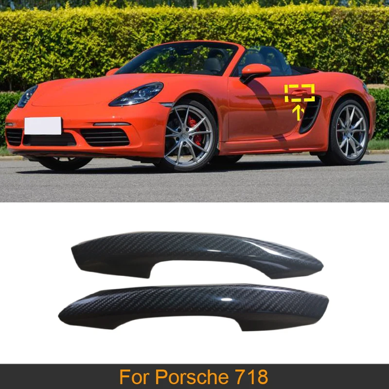 

Real Carbon Fiber Car Door Handle Covers Trims For Porsche 718 Boxster Cayman 2016 - 2020 Side Door Trims Covers 2 PCS