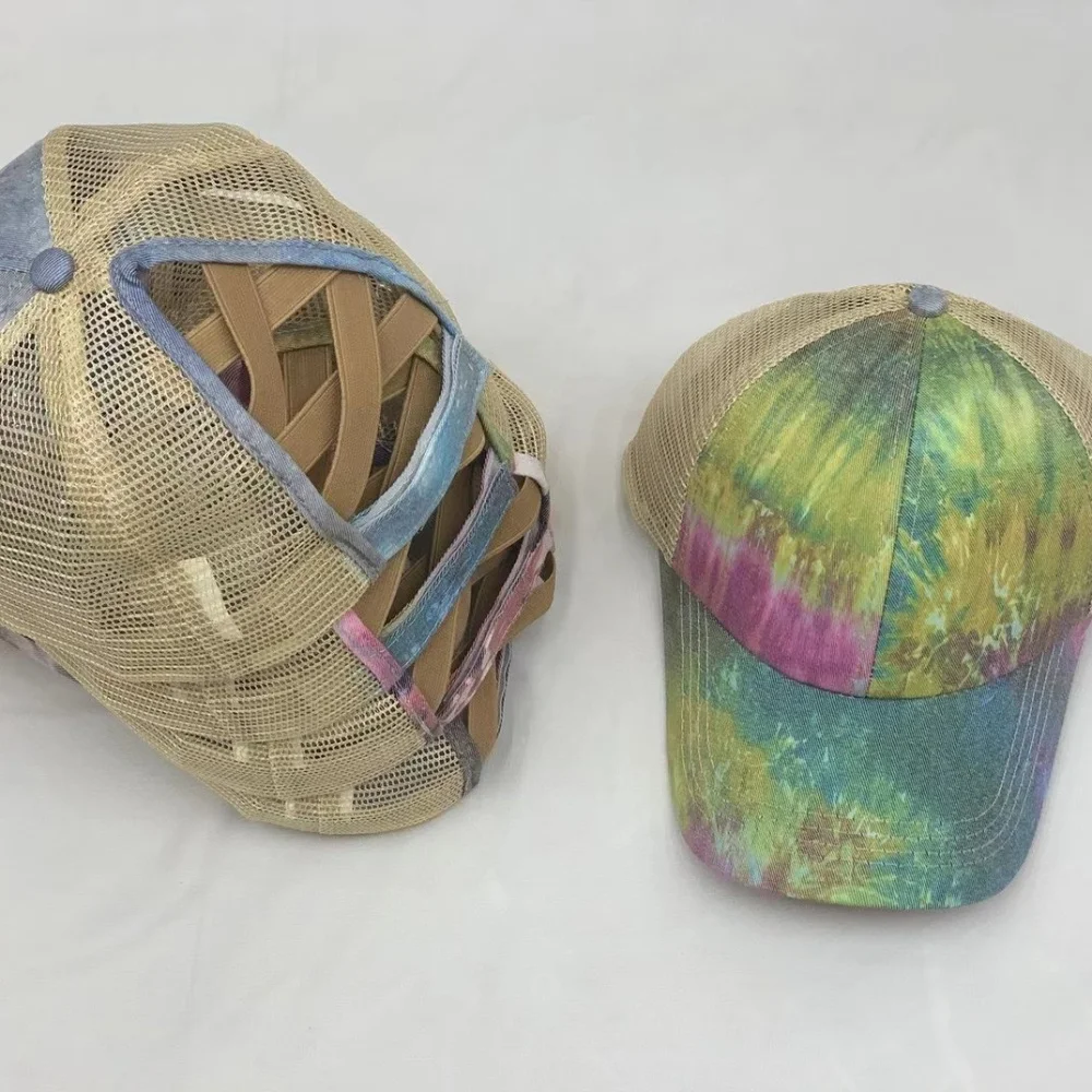 

Vintage Distressed Baseball Cap Women's Hip Hop Sun Hat Soft Top Curved Brim Broken Detail Outdoor Daily Headwear