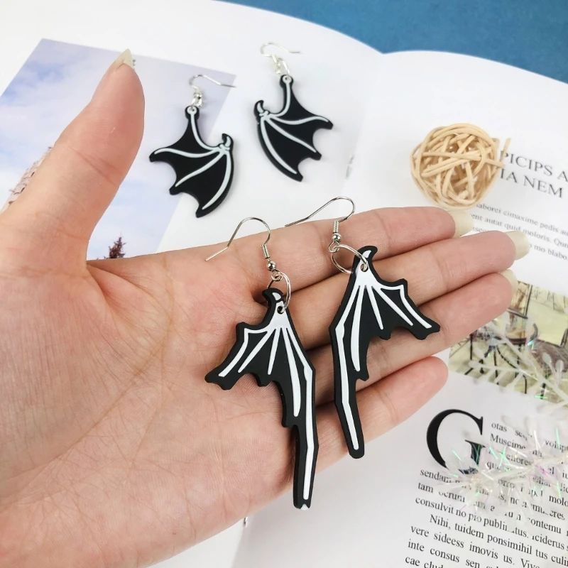 DIY Dragon Wing Earrings Silicone Mold with Hole Luggage Bag Tag Women Keychain Necklace Pendant Charm Epoxy Resin Casting Mould