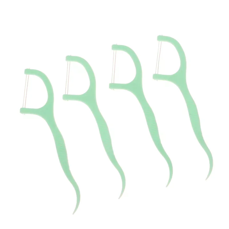 Portable Oral Cleaning Toothpick Floss Pick Disposable Bow Design Double Line Dental Floss Mint Carry-on Adult Teeth Oral Care